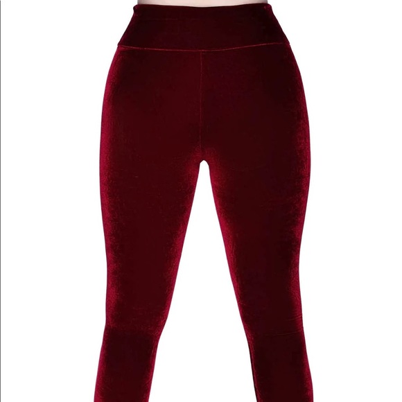 Killstar velvet Hematite leggings in ruby, size small, NWT - Picture 2 of 4
